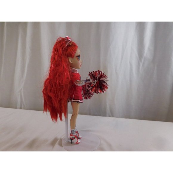 Rainbow High Cheer Ruby Anderson Red Fashion Cheerleader Doll with Pom poms - Picture 8 of 13